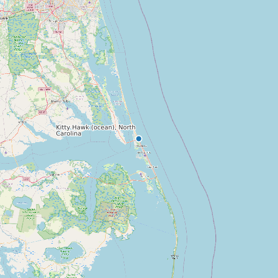 Map of Kitty Hawk (ocean), North Carolina Tide Prediction Station