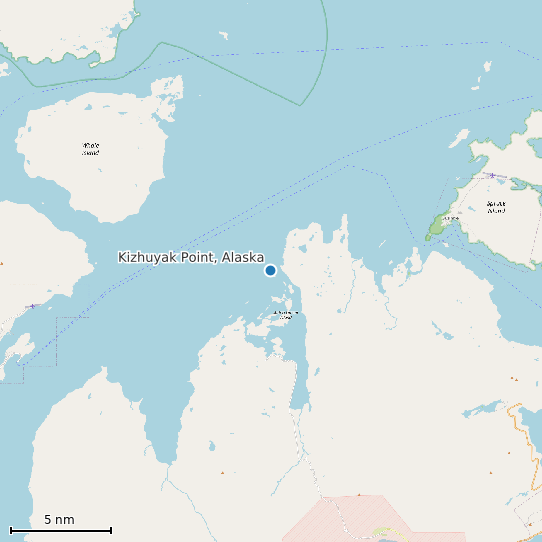 Map of Kizhuyak Point, Alaska Tide Prediction Station