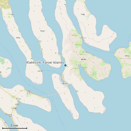 Map of Klakksvik, Faroe Islands Tide Prediction Station
