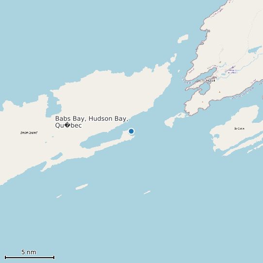 Map of Babs Bay, Hudson Bay, Qu�bec Tide Prediction Station