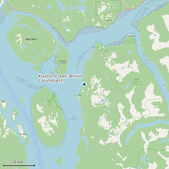 Map of Klaxton Creek, British Columbia (2) Tide Prediction Station