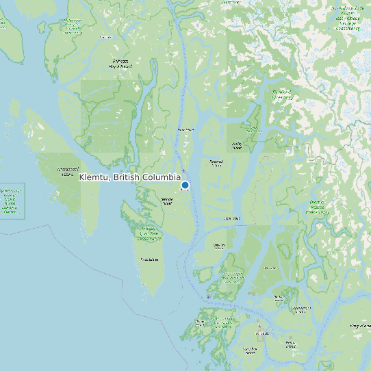 Map of Klemtu, British Columbia Tide Prediction Station