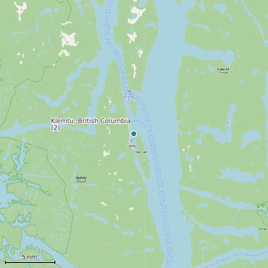 Map of Klemtu, British Columbia (2) Tide Prediction Station