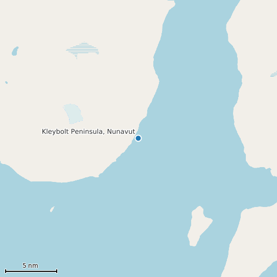 Map of Kleybolt Peninsula, Nunavut Tide Prediction Station