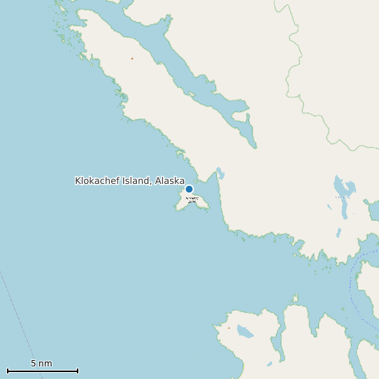 Map of Klokachef Island, Alaska Tide Prediction Station