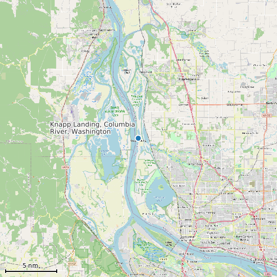 Map of Knapp Landing, Columbia River, Washington Tide Prediction Station
