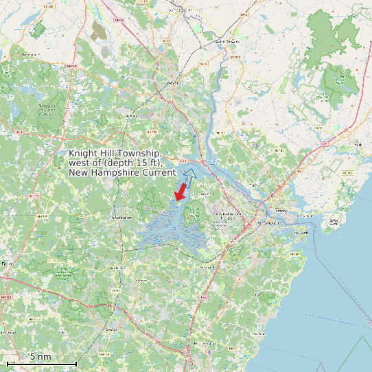 Map of Knight Hill Township, west of (depth 15 ft), New Hampshire Current Prediction Station