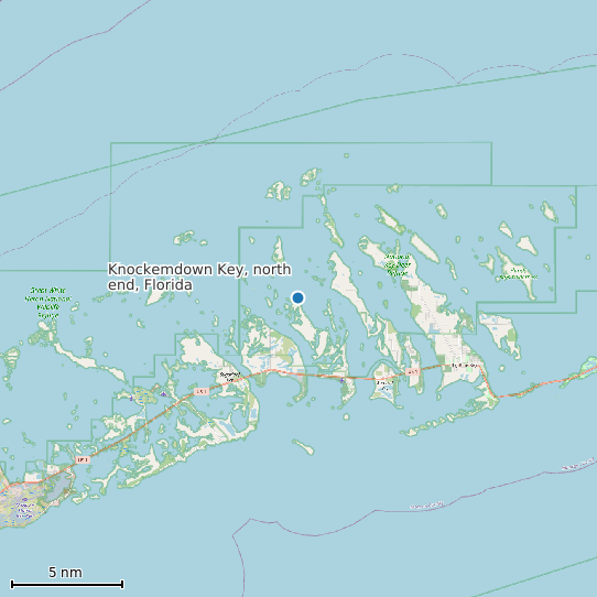 Map of Knockemdown Key, north end, Florida Tide Prediction Station