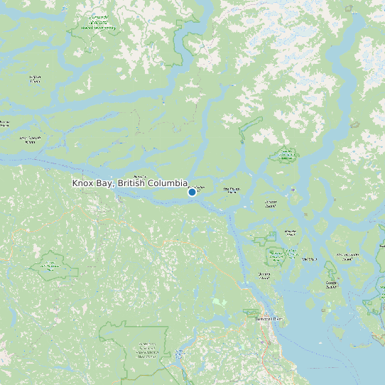 Map of Knox Bay, British Columbia Tide Prediction Station