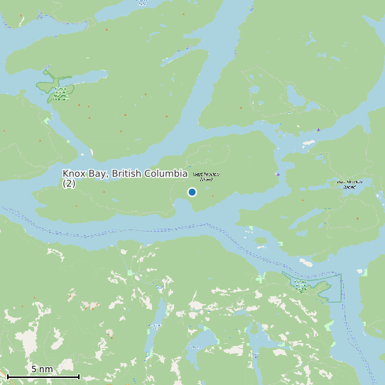 Map of Knox Bay, British Columbia (2) Tide Prediction Station