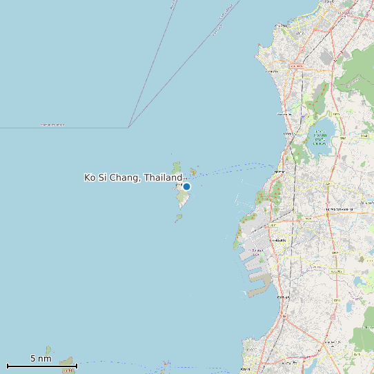 Map of Ko Si Chang, Thailand Tide Prediction Station