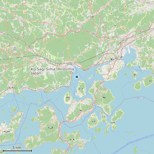 Map of Ko-Sagi Sima, Hirosima, Japan Tide Prediction Station
