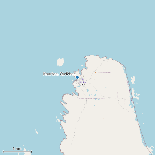 Map of Koartac, Qu�bec Tide Prediction Station