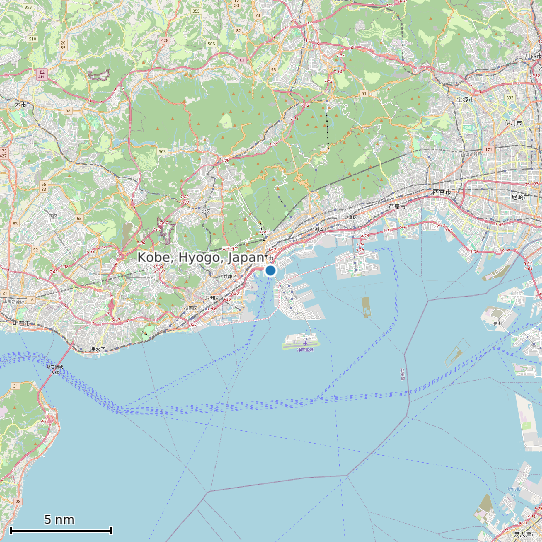 Map of Kobe, Hyogo, Japan Tide Prediction Station