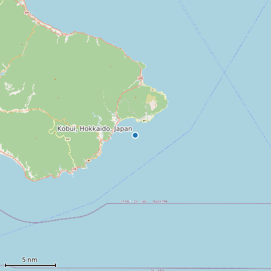 Map of Kobui, Hokkaido, Japan Tide Prediction Station