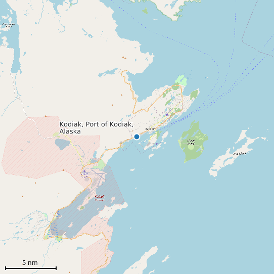 Map of Kodiak, Port of Kodiak, Alaska Tide Prediction Station