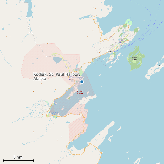 Map of Kodiak, St. Paul Harbor, Alaska Tide Prediction Station