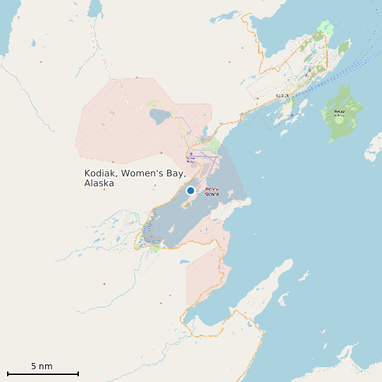 Map of Kodiak, Women's Bay, Alaska Tide Prediction Station