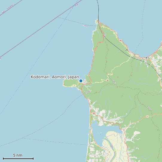 Map of Kodomari, Aomori, Japan Tide Prediction Station