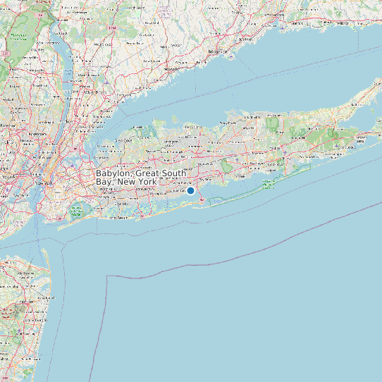 Map of Babylon, Great South Bay, New York Tide Prediction Station