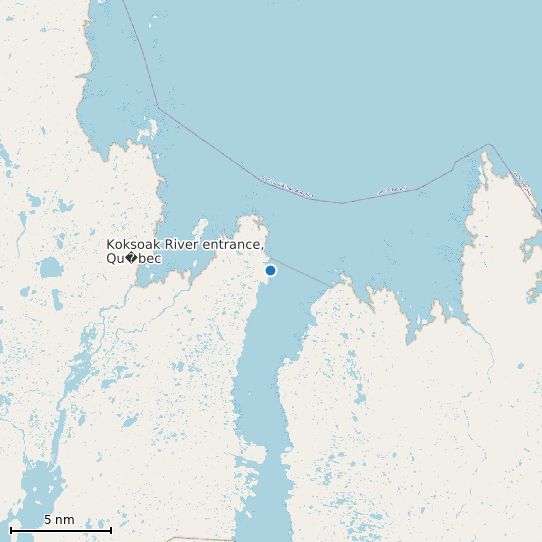 Map of Koksoak River entrance, Qu�bec Tide Prediction Station