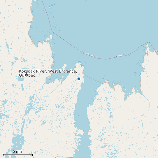 Map of Koksoak River, West Entrance, Qu�bec Tide Prediction Station