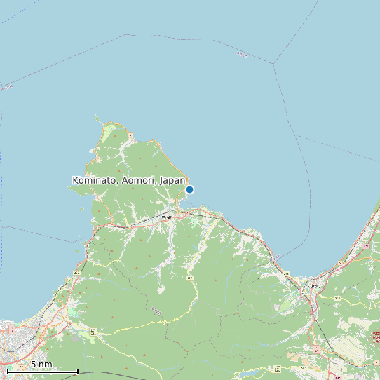 Map of Kominato, Aomori, Japan Tide Prediction Station