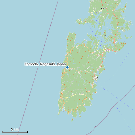 Map of Komoda, Nagasaki, Japan Tide Prediction Station
