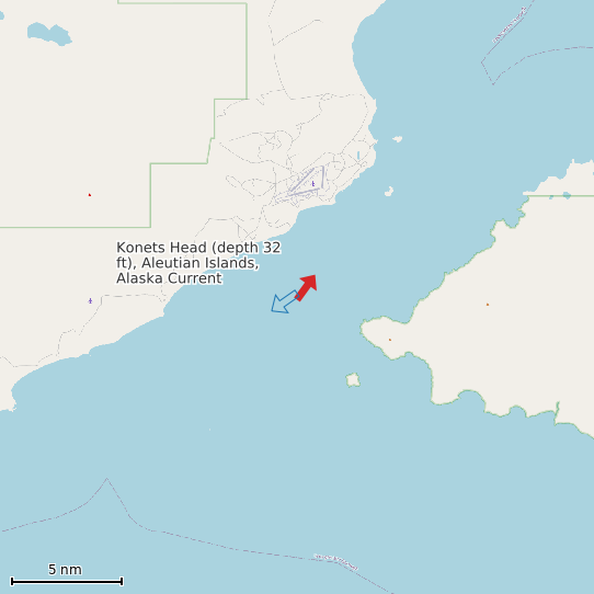 Map of Konets Head (depth 32 ft), Aleutian Islands, Alaska Current Prediction Station