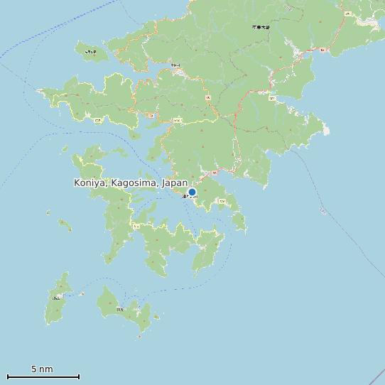 Map of Koniya, Kagosima, Japan Tide Prediction Station