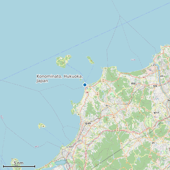 Map of Konominato, Hukuoka, Japan Tide Prediction Station