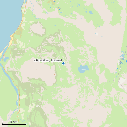 Map of K�pasker, Iceland Tide Prediction Station