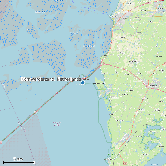 Map of Kornwerderzand, Netherlands Tide Prediction Station