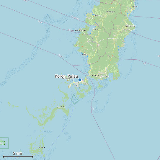 Map of Koror, Palau Tide Prediction Station