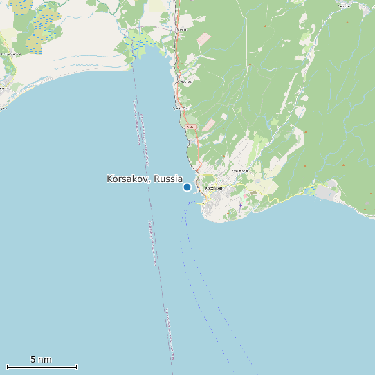 Map of Korsakov, Russia Tide Prediction Station