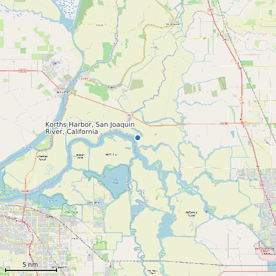 Map of Korths Harbor, San Joaquin River, California Tide Prediction Station