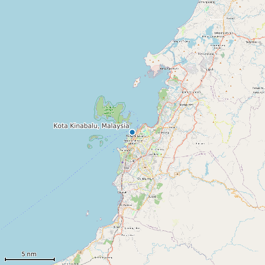 Map of Kota Kinabalu, Malaysia Tide Prediction Station