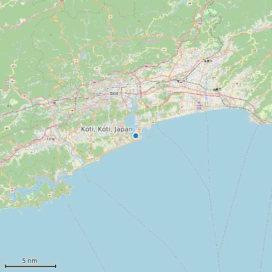 Map of Koti, Koti, Japan Tide Prediction Station