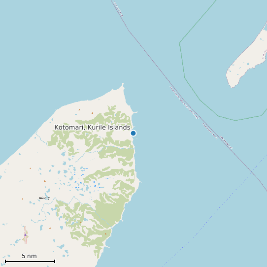 Map of Kotomari, Kurile Islands Tide Prediction Station