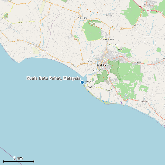 Map of Kuala Batu Pahat, Malaysia Tide Prediction Station