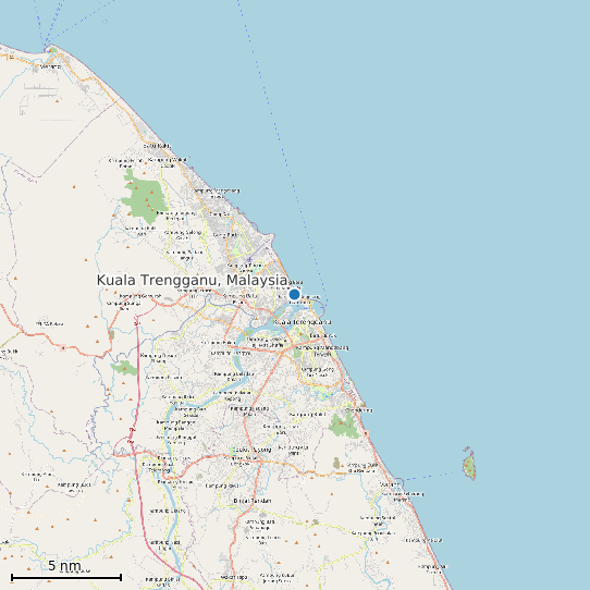 Map of Kuala Trengganu, Malaysia Tide Prediction Station