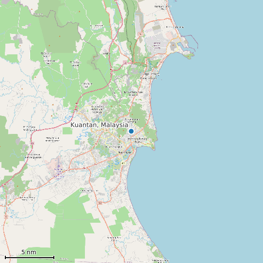 Map of Kuantan, Malaysia Tide Prediction Station