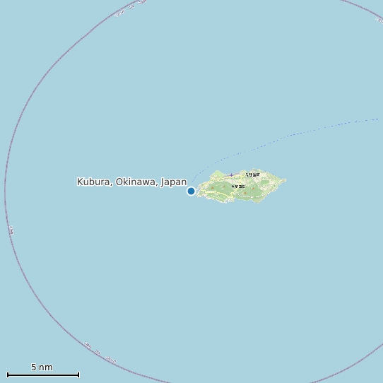 Map of Kubura, Okinawa, Japan Tide Prediction Station