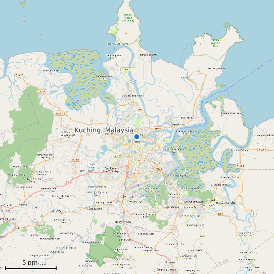 Map of Kuching, Malaysia Tide Prediction Station