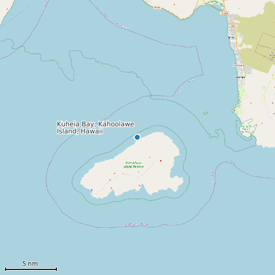Map of Kuheia Bay, Kahoolawe Island, Hawaii Tide Prediction Station