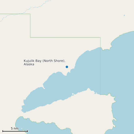 Map of Kujulik Bay (North Shore), Alaska Tide Prediction Station