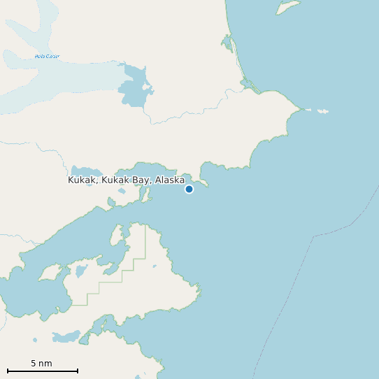 Map of Kukak, Kukak Bay, Alaska Tide Prediction Station