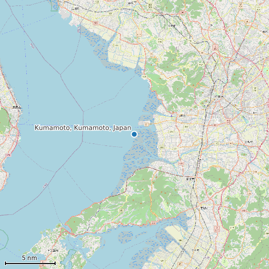 Map of Kumamoto, Kumamoto, Japan Tide Prediction Station