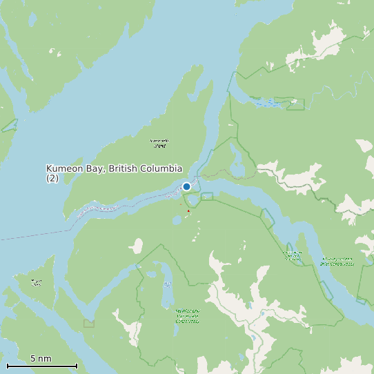 Map of Kumeon Bay, British Columbia (2) Tide Prediction Station