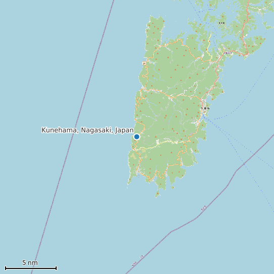 Map of Kunehama, Nagasaki, Japan Tide Prediction Station